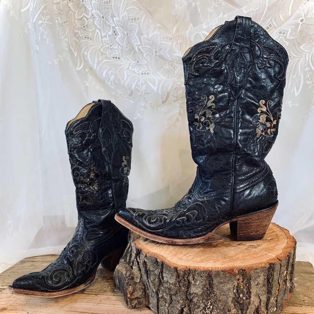 Vintage Lizard Leather Western Boot
